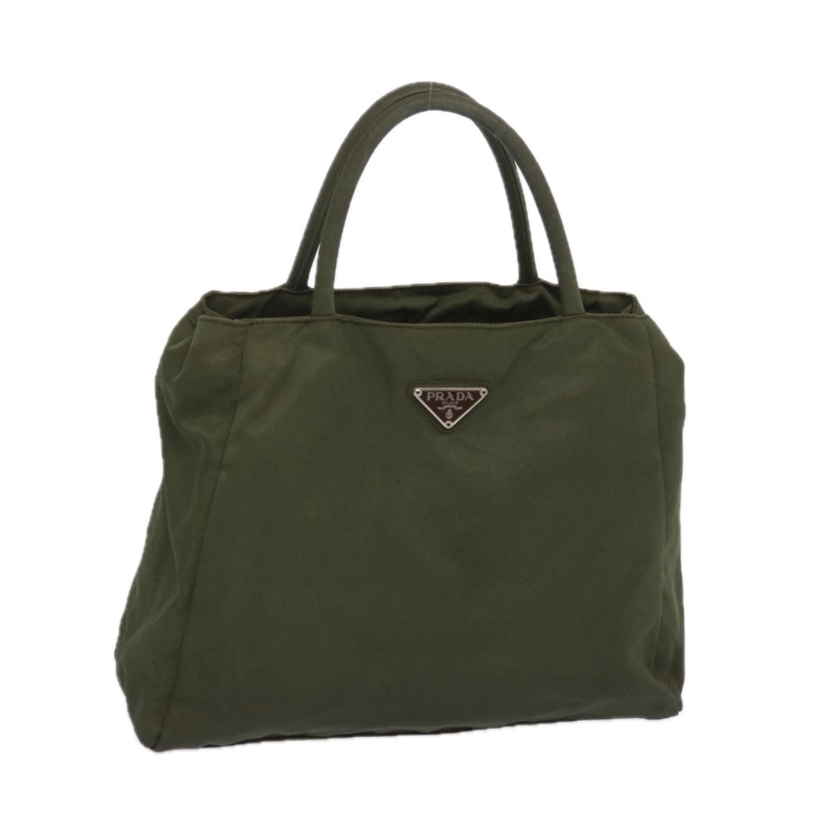 PRADA Hand Bag Nylon Khaki Auth 68397