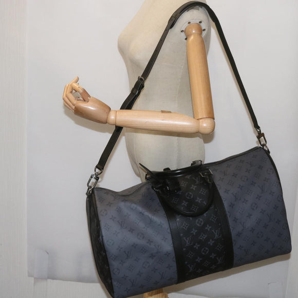 LOUIS VUITTON Eclipse Reverse Keepall Bandouliere 50 Bag M45392 LV Auth 68414SM