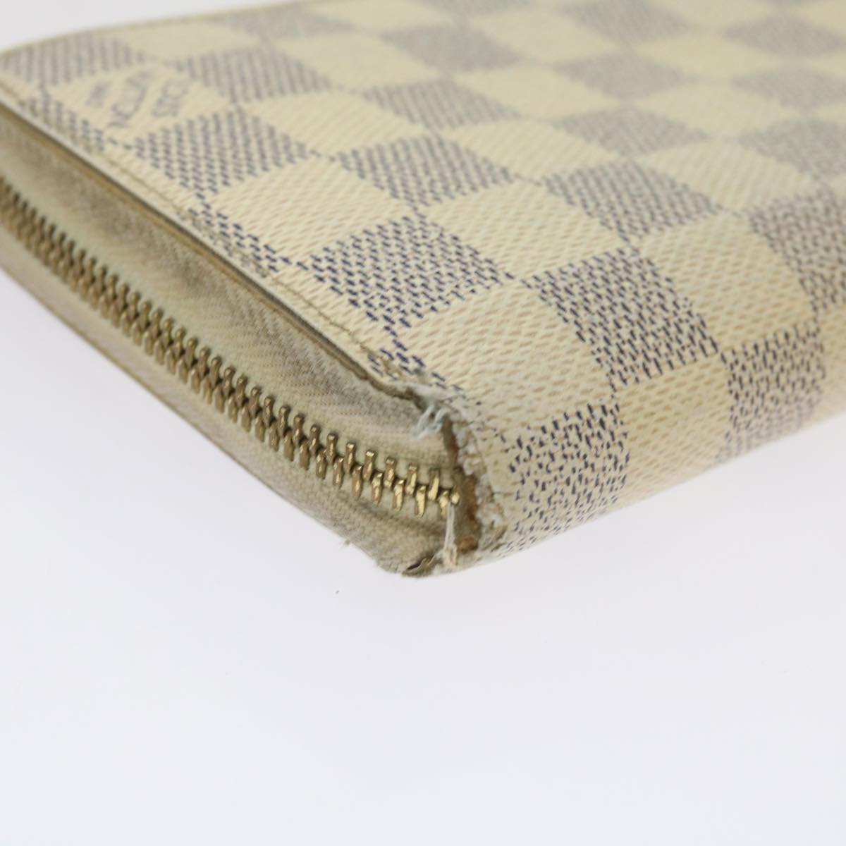 LOUIS VUITTON Damier Azur Zippy Wallet Long Wallet N63503 LV Auth 68423