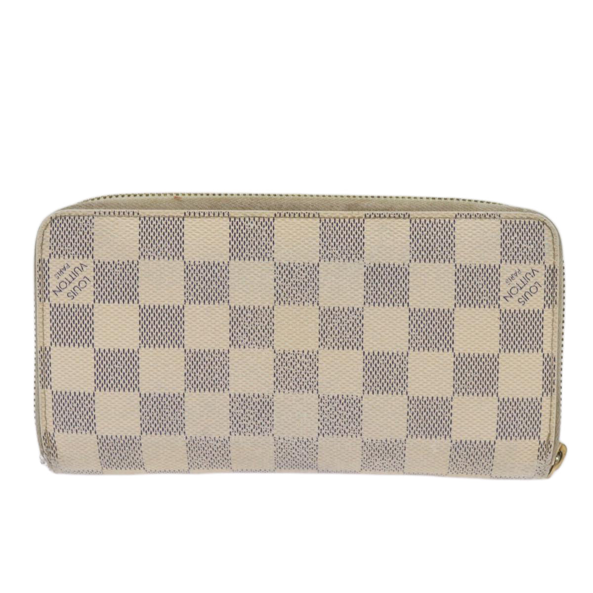 LOUIS VUITTON Damier Azur Zippy Wallet Long Wallet N63503 LV Auth 68423