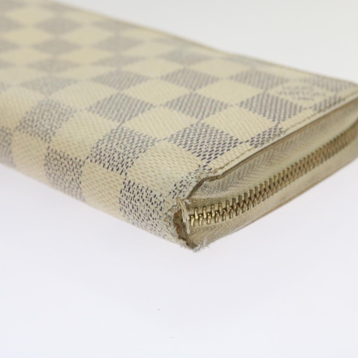 LOUIS VUITTON Damier Azur Zippy Wallet Long Wallet N63503 LV Auth 68423