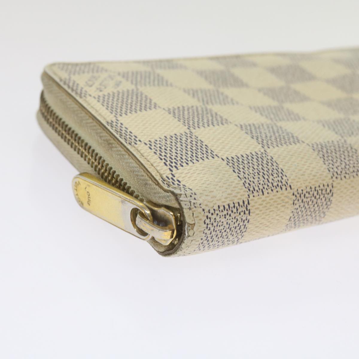 LOUIS VUITTON Damier Azur Zippy Wallet Long Wallet N63503 LV Auth 68423