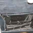 Salvatore Ferragamo Gancini Schultertasche Wildleder Schwarz Auth 68424-19
