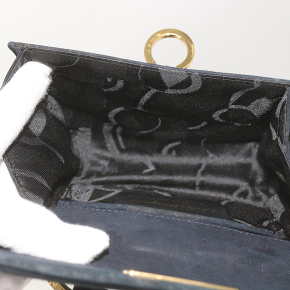 Salvatore Ferragamo Gancini Shoulder Bag Suede Black Auth 68424