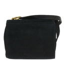 Salvatore Ferragamo Gancini Shoulder Bag Suede Black Auth 68424-2