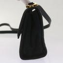 Salvatore Ferragamo Gancini Shoulder Bag Suede Black Auth 68424-3