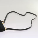 Salvatore Ferragamo Gancini Shoulder Bag Suede Black Auth 68424-14