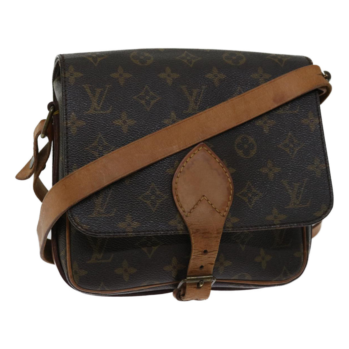 LOUIS VUITTON Monogram Cartouchiere MM Shoulder Bag M51253 LV Auth 68441