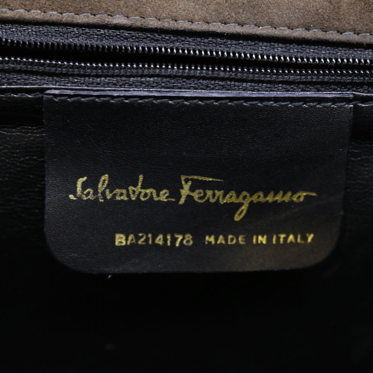 Salvatore Ferragamo Hand Bag Suede Brown Auth 68443