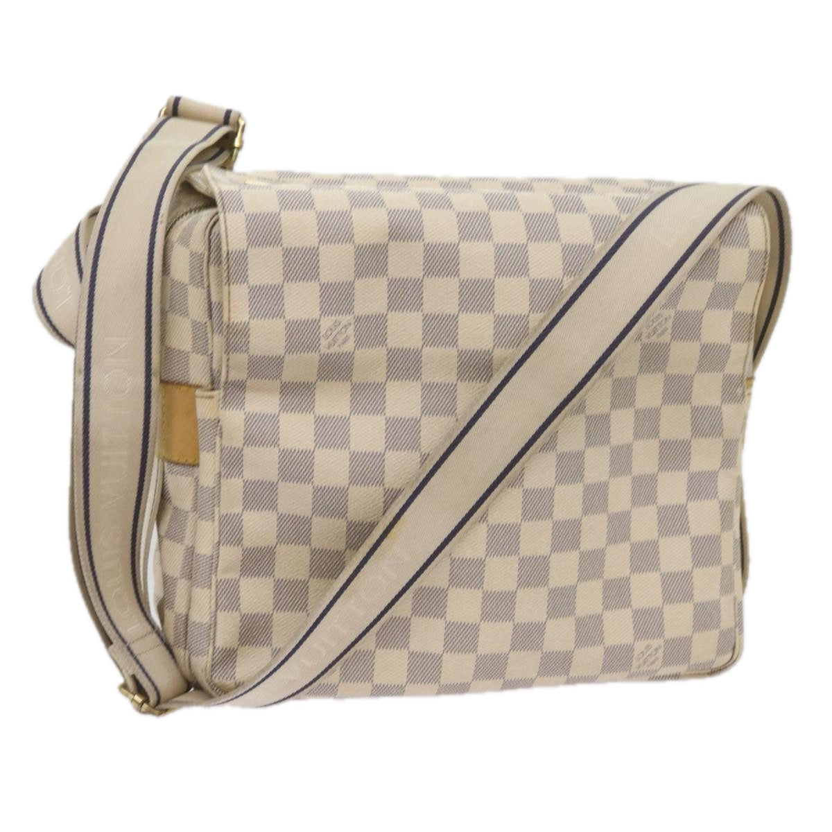 LOUIS VUITTON Damier Azur Naviglio Shoulder Bag N51189 LV Auth 68445