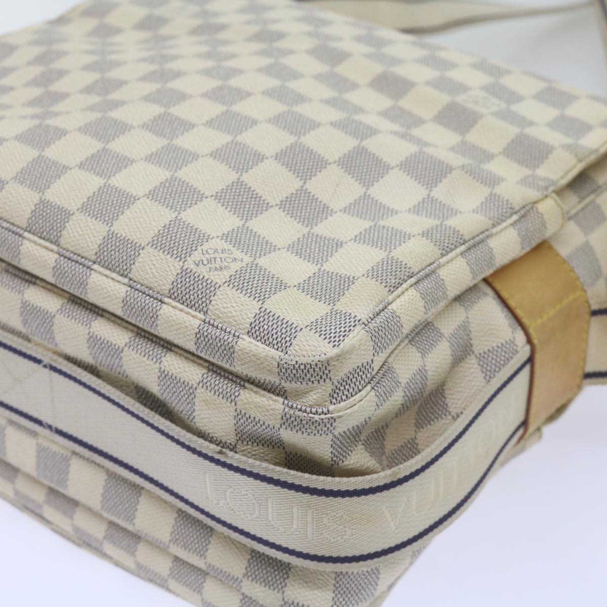 LOUIS VUITTON Damier Azur Naviglio Shoulder Bag N51189 LV Auth 68445