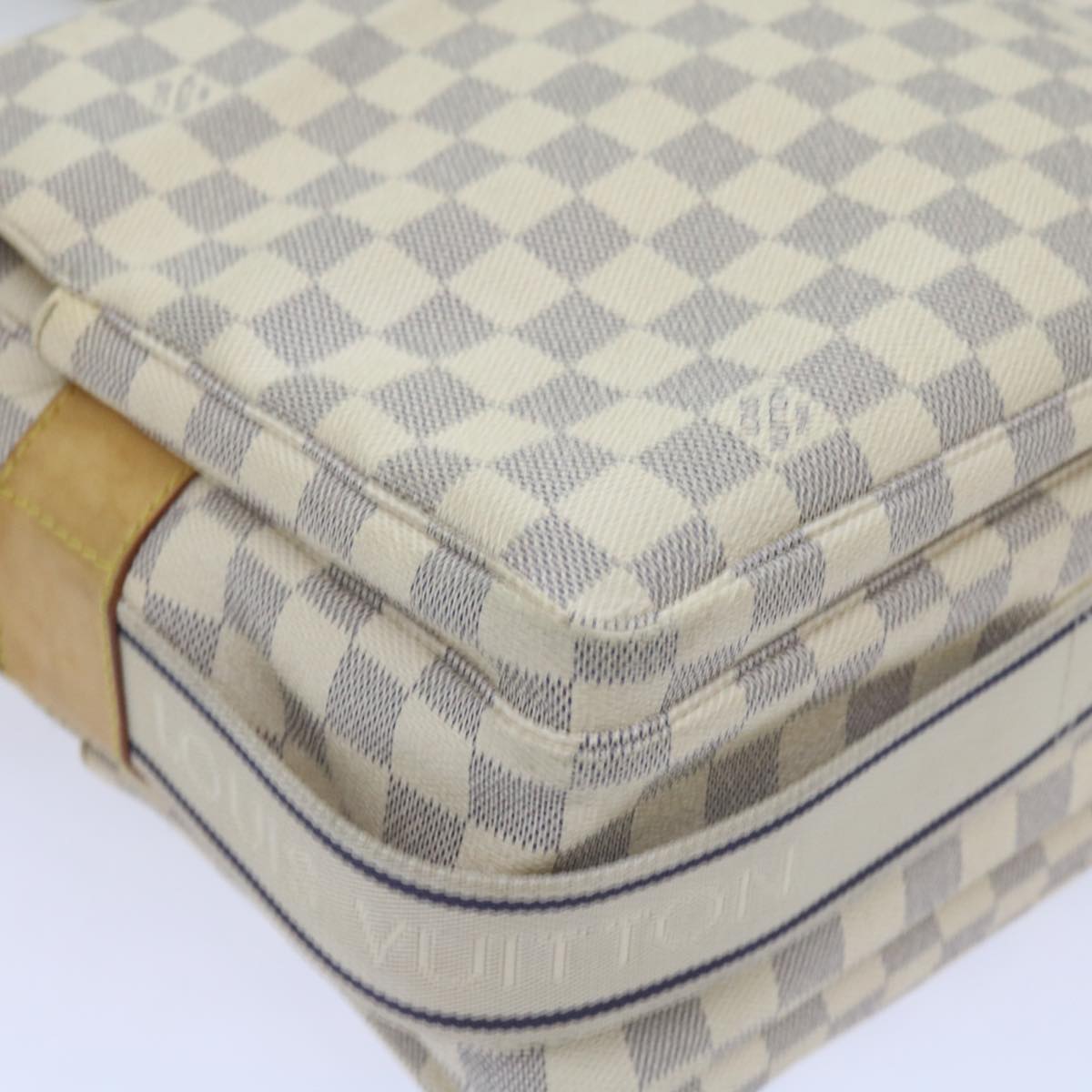 LOUIS VUITTON Damier Azur Naviglio Shoulder Bag N51189 LV Auth 68445