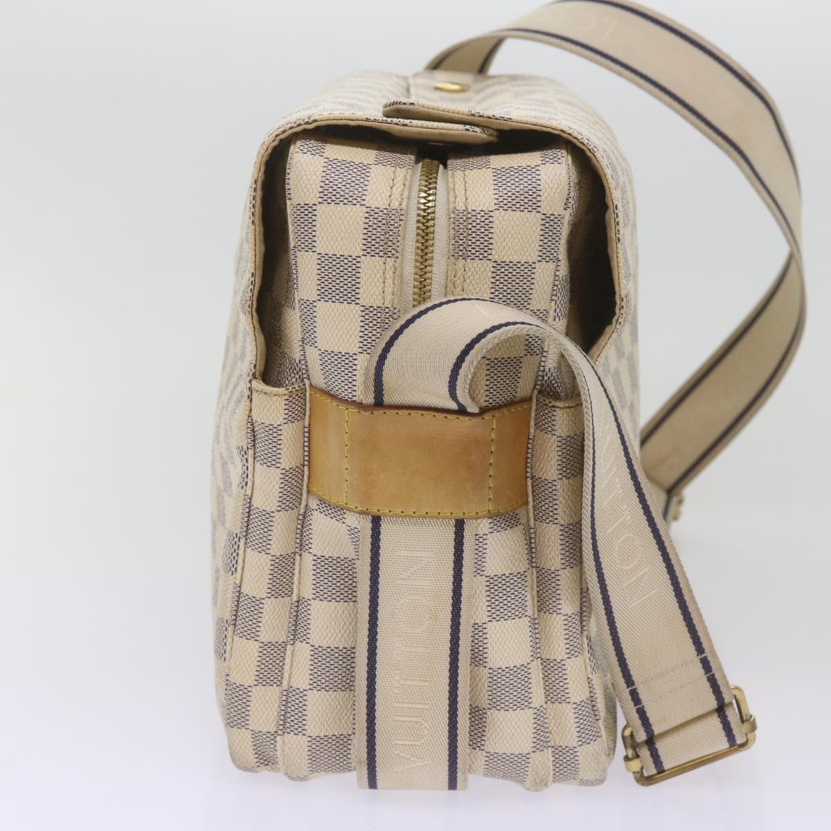 LOUIS VUITTON Damier Azur Naviglio Shoulder Bag N51189 LV Auth 68445