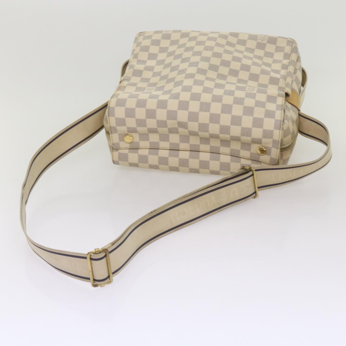 LOUIS VUITTON Damier Azur Naviglio Shoulder Bag N51189 LV Auth 68445