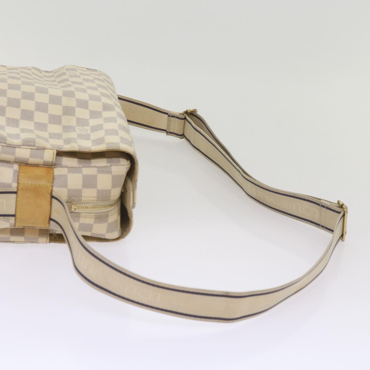 LOUIS VUITTON Damier Azur Naviglio Shoulder Bag N51189 LV Auth 68445