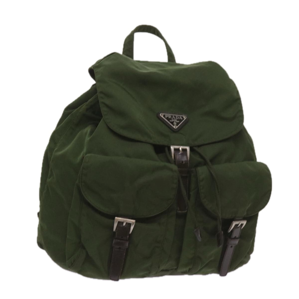 PRADA Backpack Nylon Khaki Auth 68473