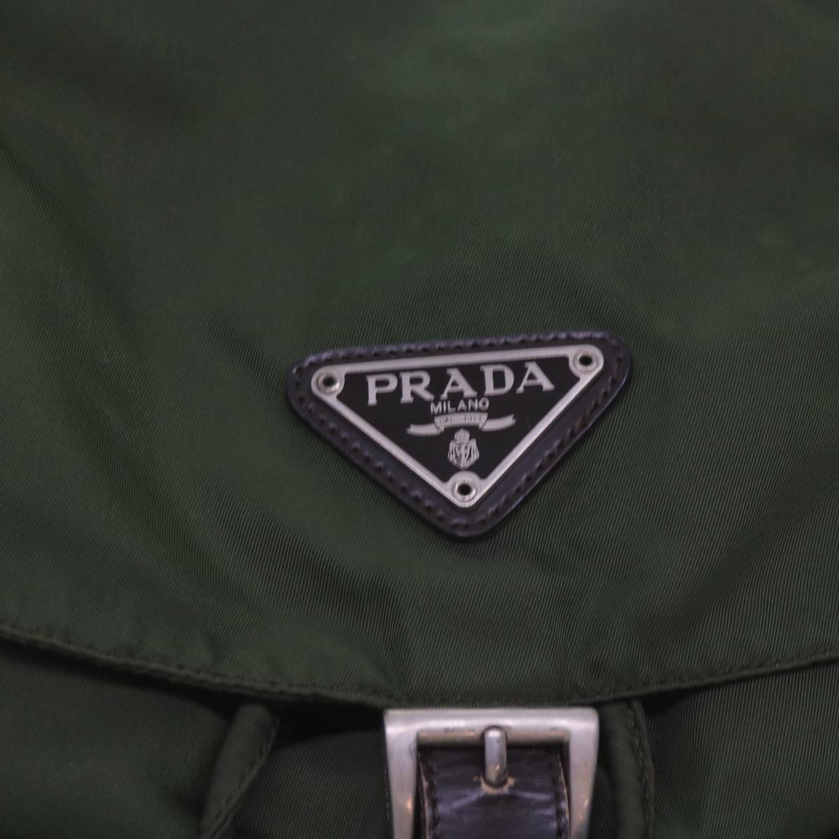 PRADA Backpack Nylon Khaki Auth 68473