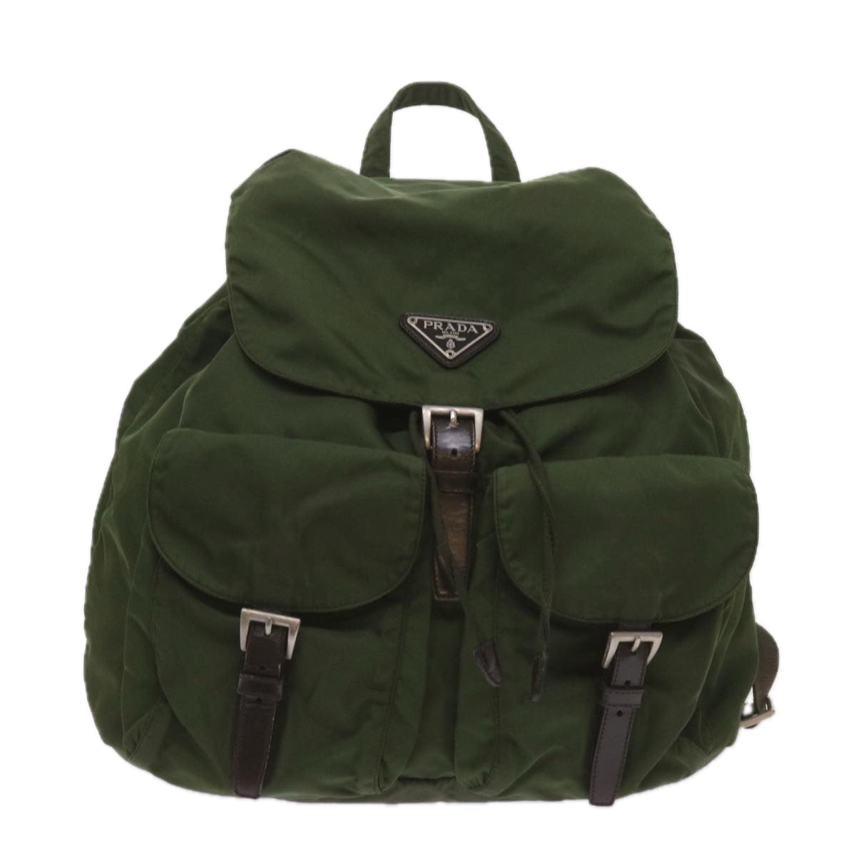 PRADA Backpack Nylon Khaki Auth 68473