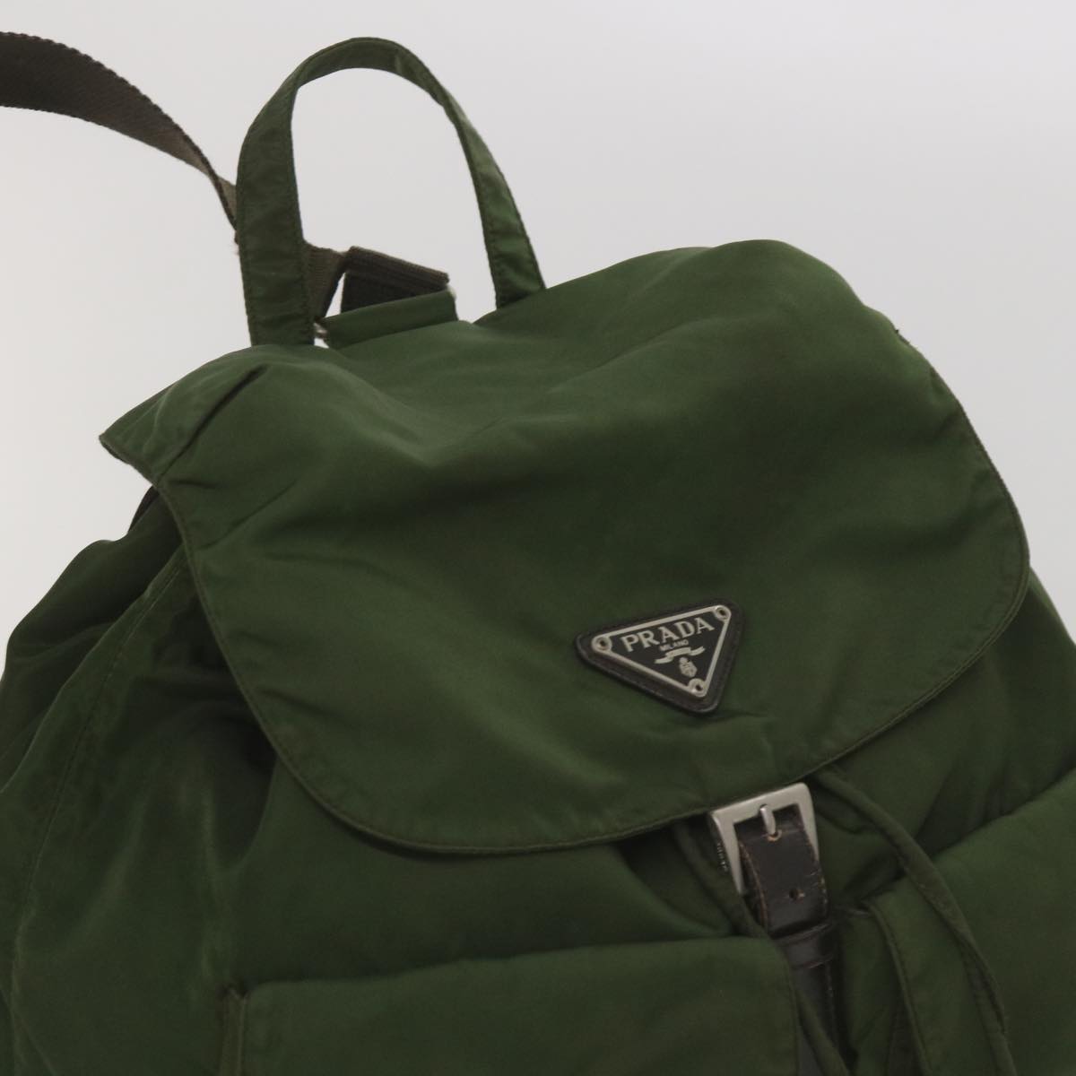 PRADA Backpack Nylon Khaki Auth 68473