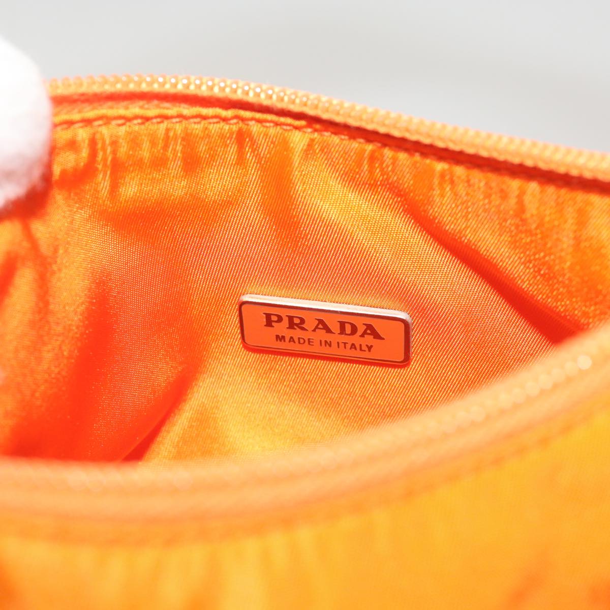 PRADA Hand Bag Nylon Orange Auth 68495