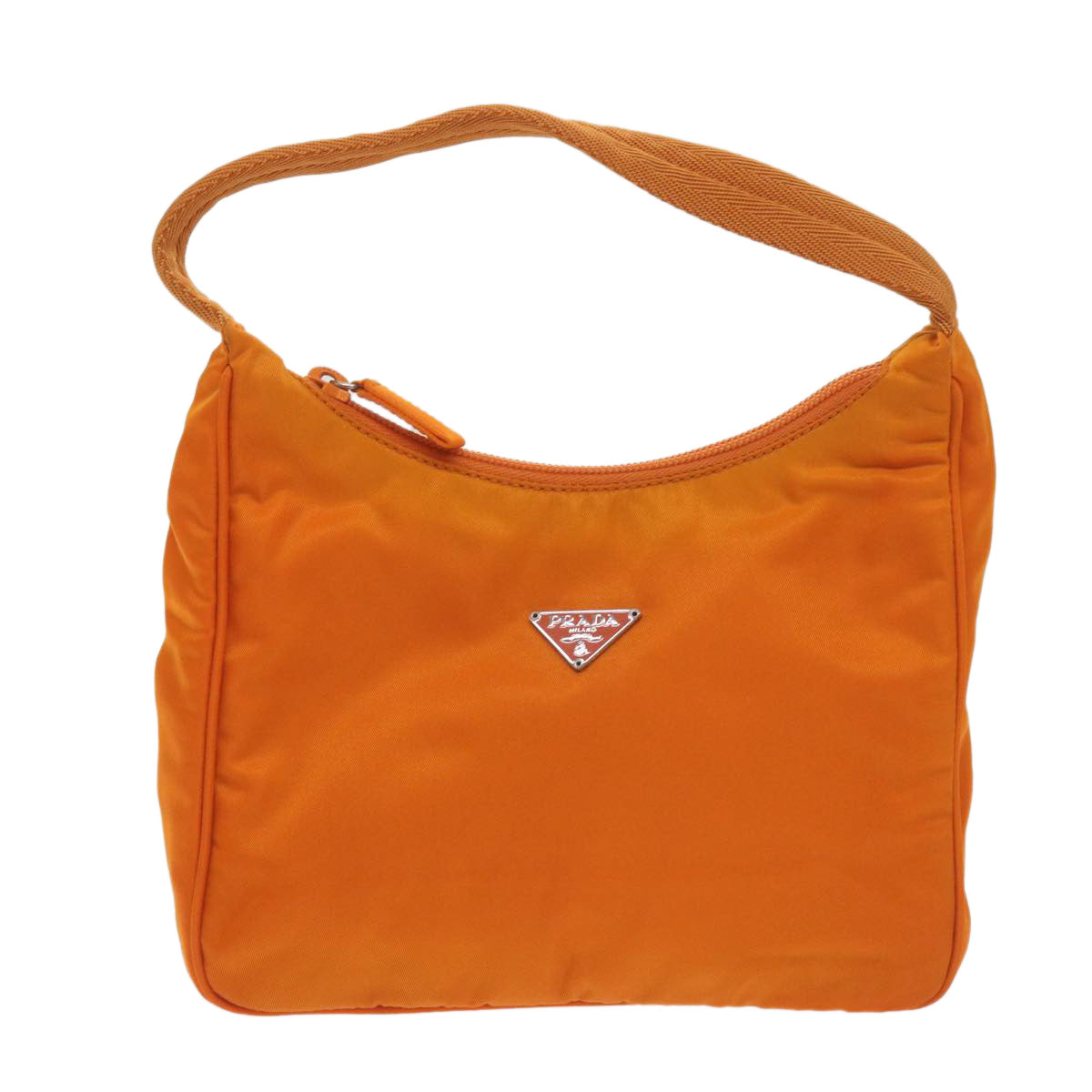 PRADA Hand Bag Nylon Orange Auth 68495