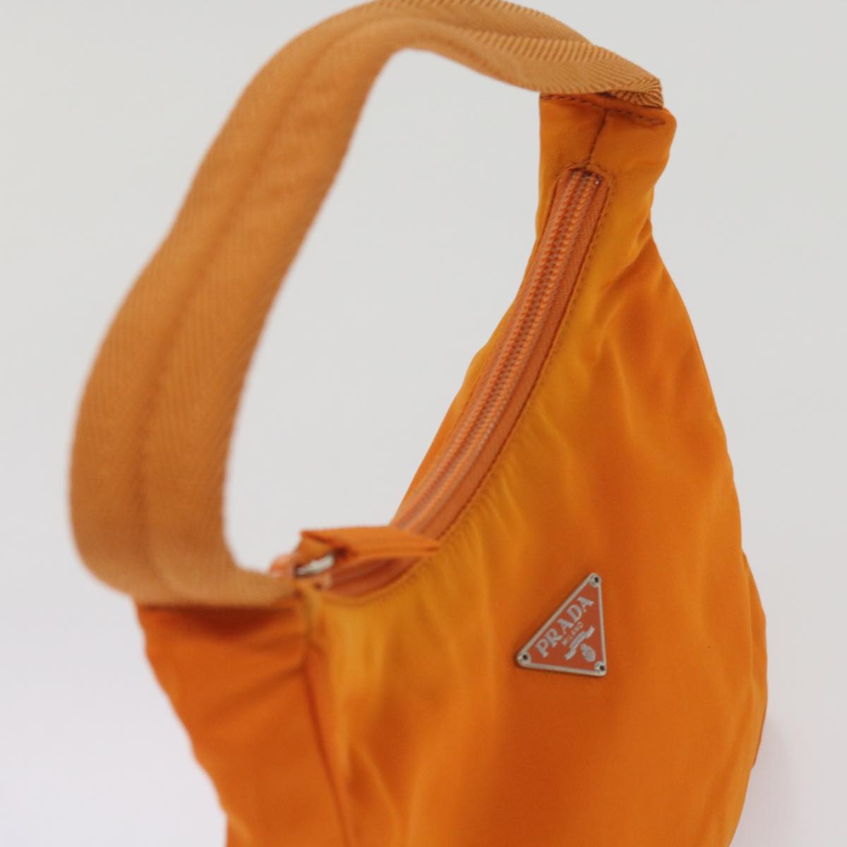 PRADA Hand Bag Nylon Orange Auth 68495