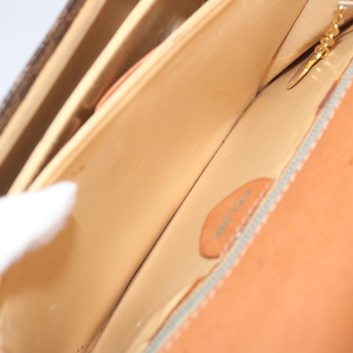 CELINE Macadam Canvas Shoulder Bag PVC Leather Brown Auth 68505