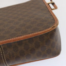 CELINE Macadam Canvas Shoulder Bag PVC Leather Brown Auth 68506-8