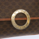 CELINE Macadam Canvas Umhängetasche PVC Leder Braun Auth 68506-18