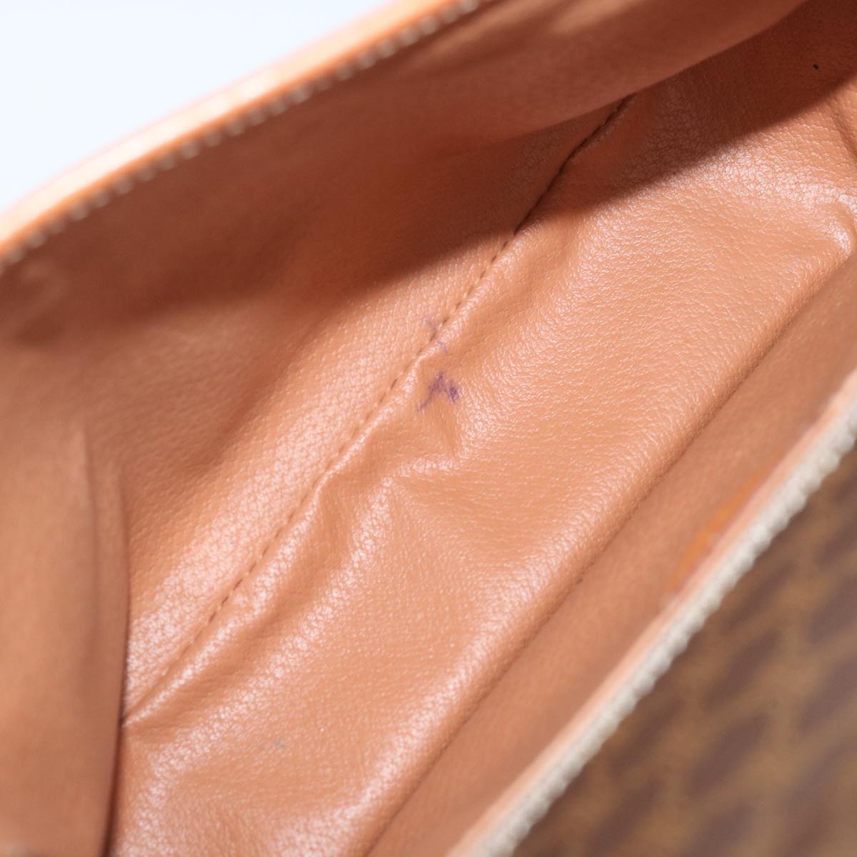 CELINE Macadam Canvas Shoulder Bag PVC Leather Brown Auth 68506