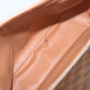 CELINE Macadam Canvas Umhängetasche PVC Leder Braun Auth 68506-10