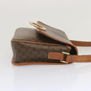 CELINE Macadam Canvas Umhängetasche PVC Leder Braun Auth 68506-3
