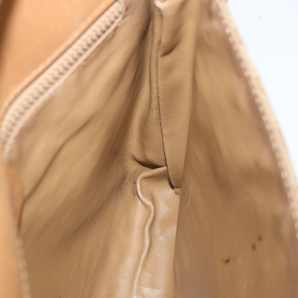 CELINE Macadam Canvas Shoulder Bag Beige Auth 68507