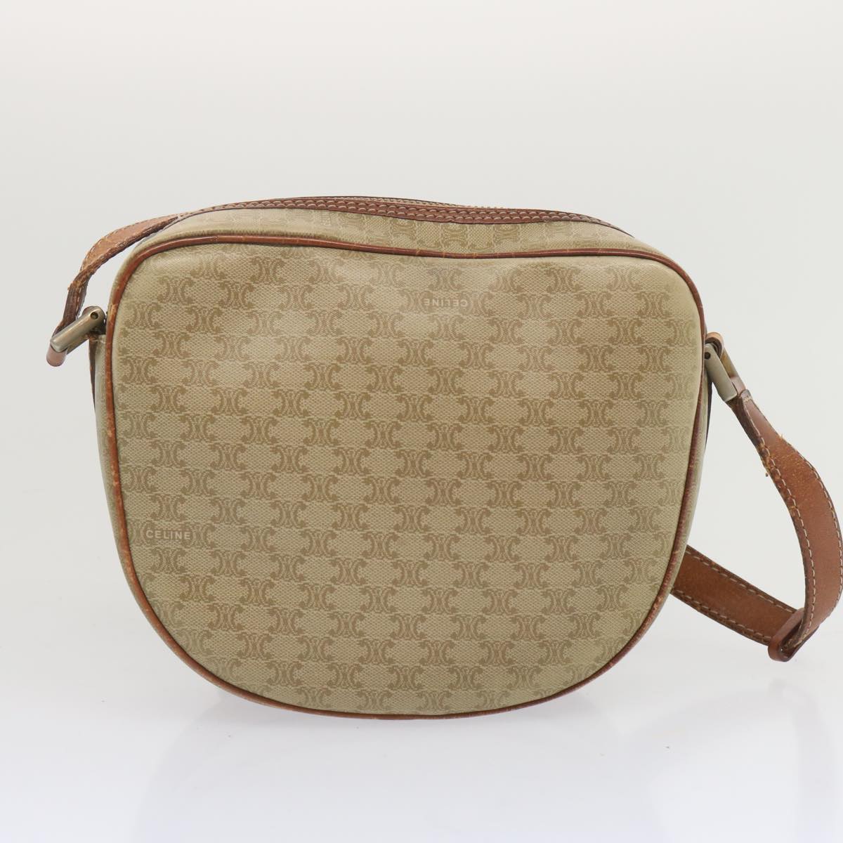 CELINE Macadam Canvas Shoulder Bag Beige Auth 68512 - 0