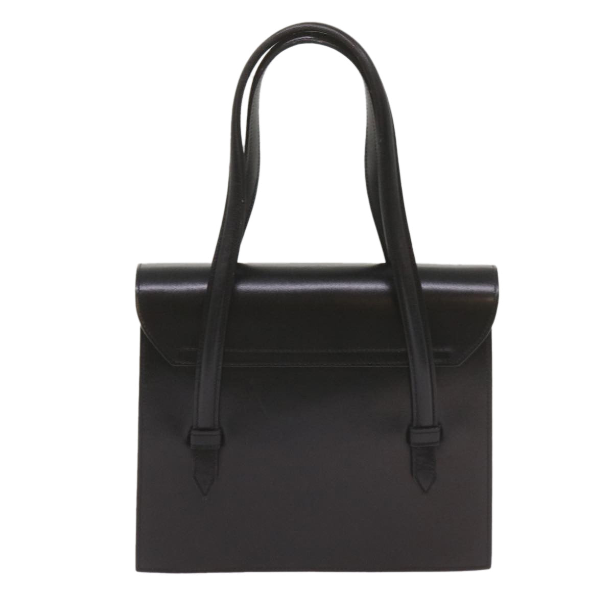 CELINE Hand Bag Leather Black Auth 68513