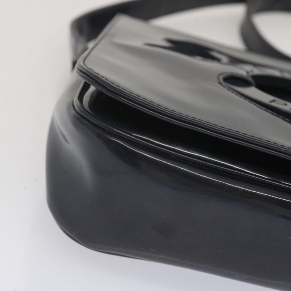 CELINE Shoulder Bag Enamel Navy Auth 68565