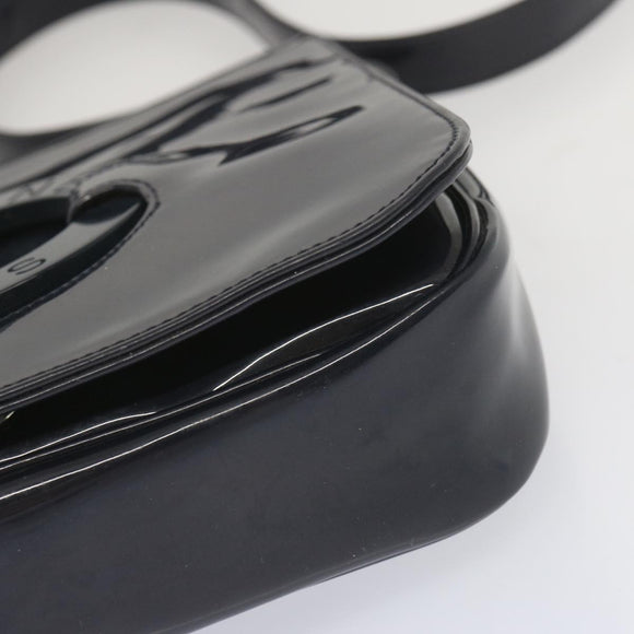 CELINE Shoulder Bag Enamel Navy Auth 68565