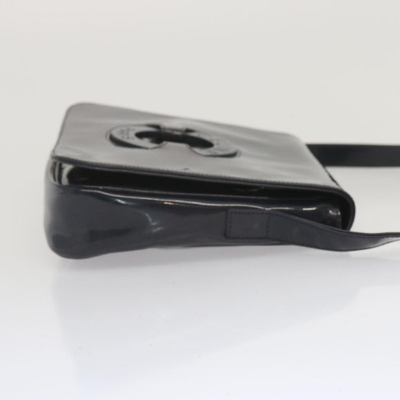 CELINE Shoulder Bag Enamel Navy Auth 68565