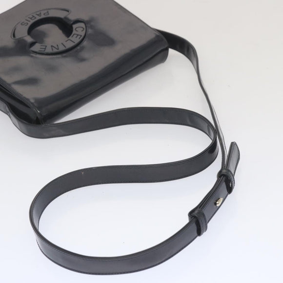 CELINE Shoulder Bag Enamel Navy Auth 68565