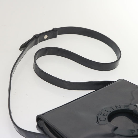 CELINE Shoulder Bag Enamel Navy Auth 68565