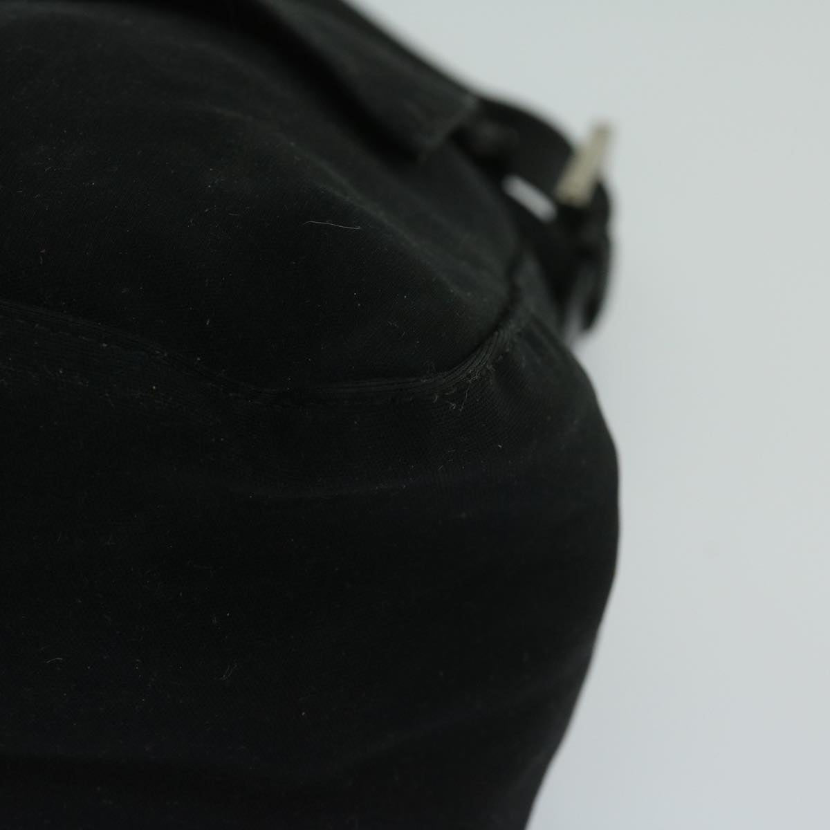 FENDI Mamma Baguette Shoulder Bag Nylon Black Auth 68579
