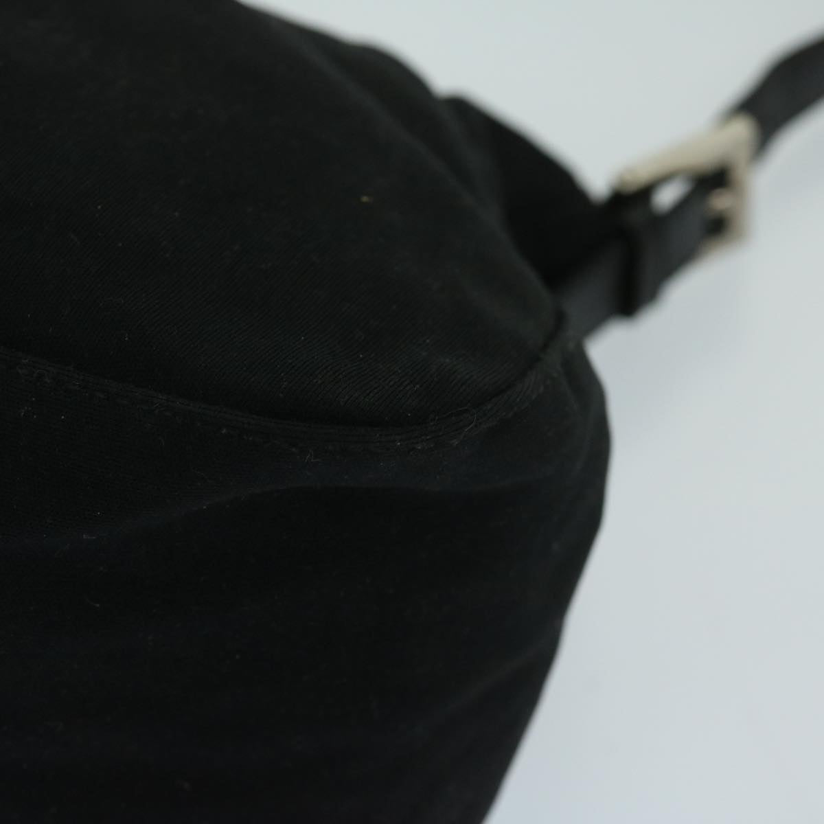 FENDI Mamma Baguette Shoulder Bag Nylon Black Auth 68579