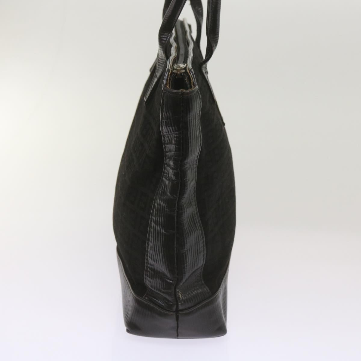 FENDI Zucchino Canvas Tote Bag Black Auth 68585