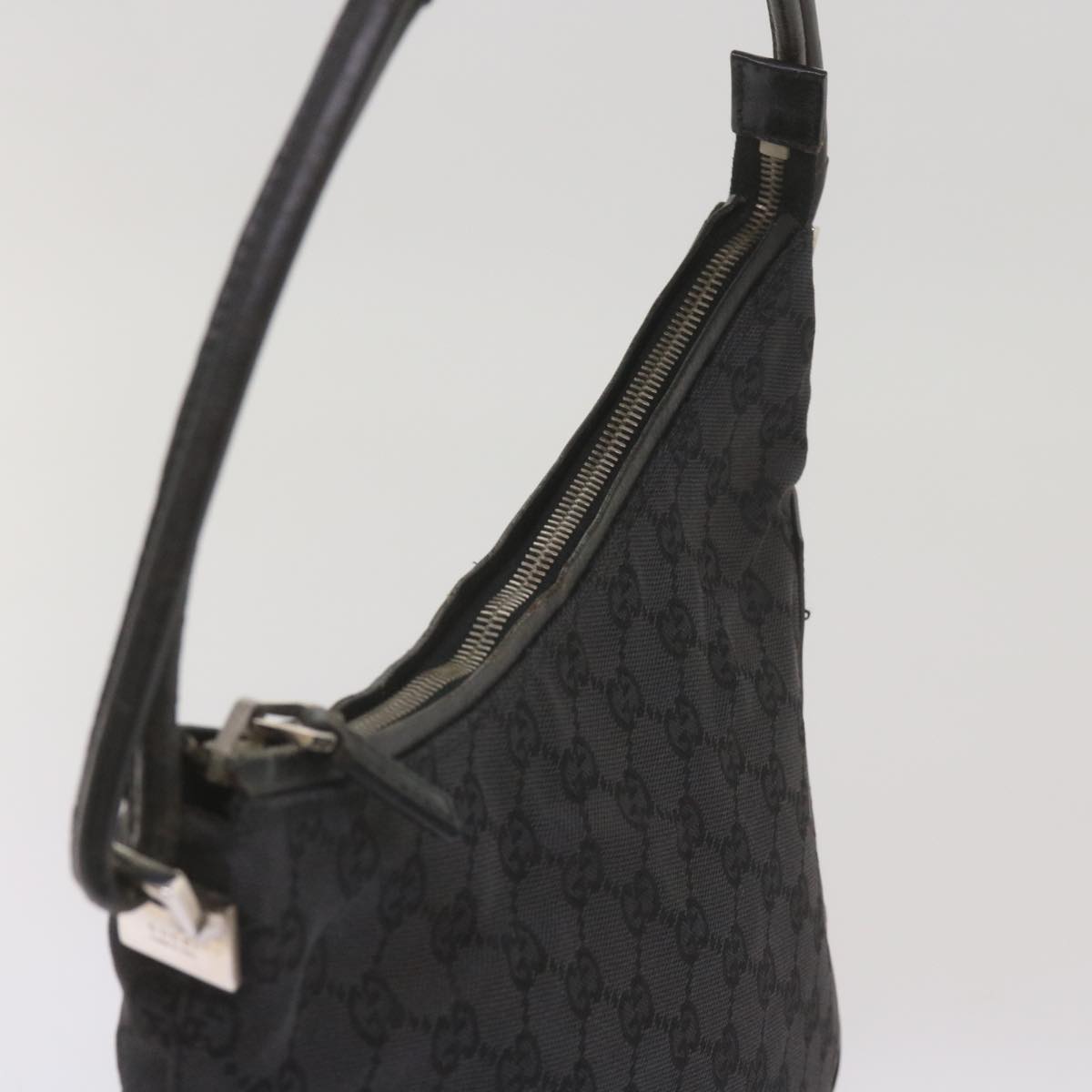 GUCCI GG Canvas Shoulder Bag Black 001 3766 2123 Auth 68595