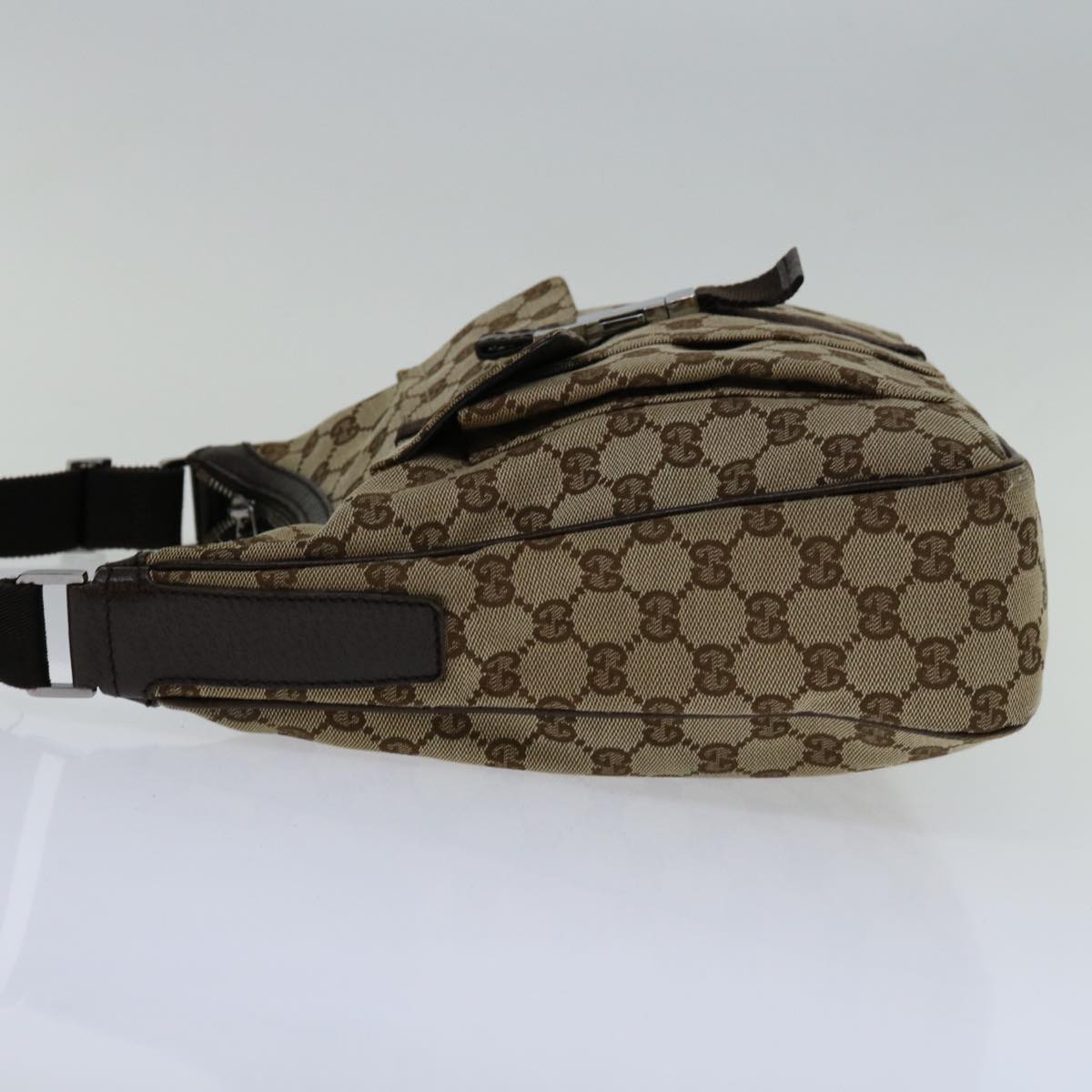 GUCCI GG Canvas Shoulder Bag Beige 131211 Auth 68599