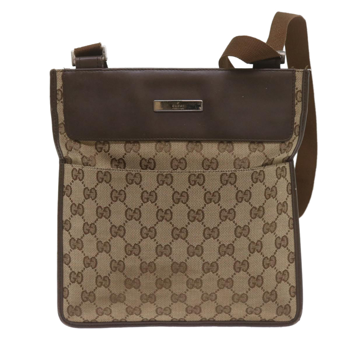 GUCCI GG Canvas Shoulder Bag Beige 27639 Auth 68601