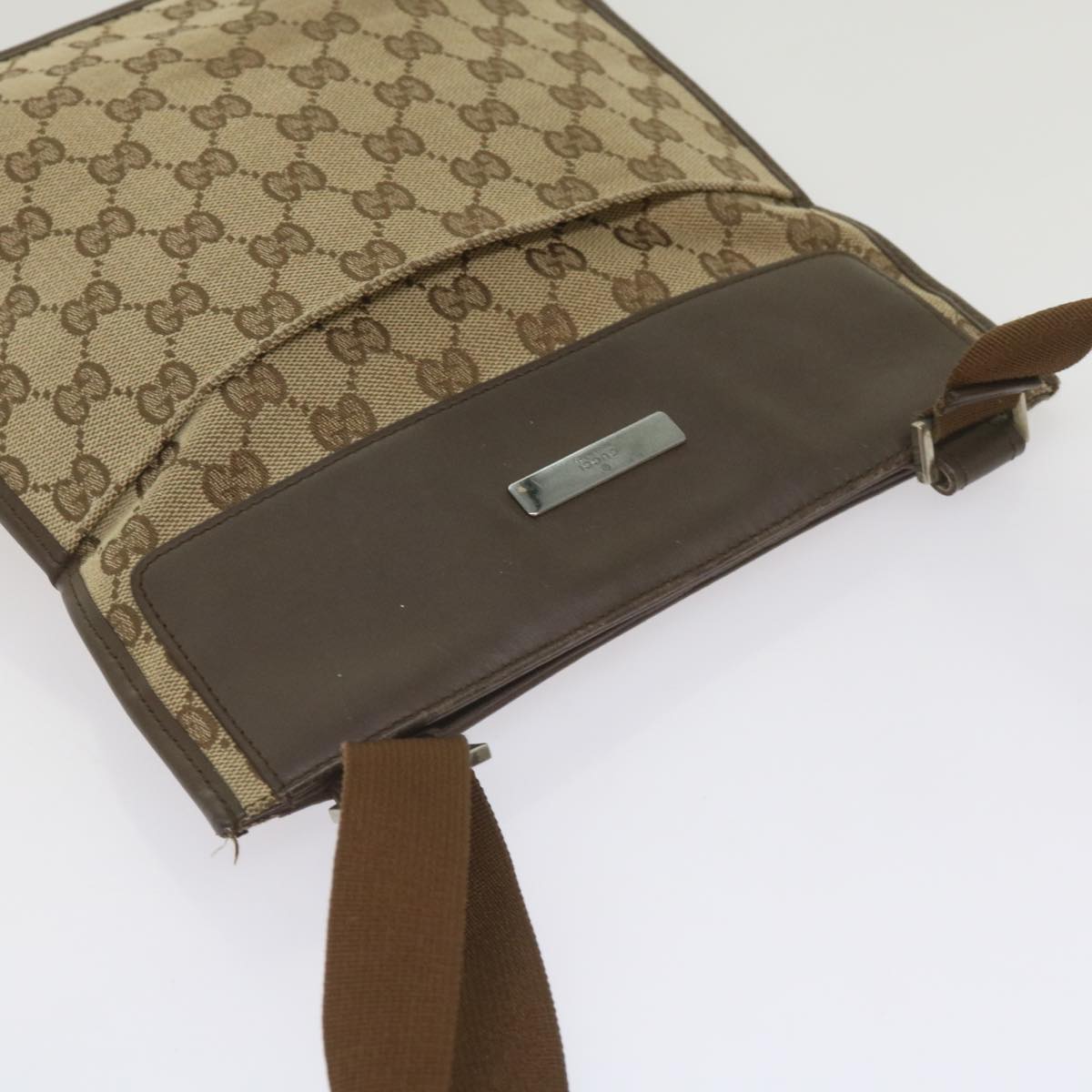 GUCCI GG Canvas Shoulder Bag Beige 27639 Auth 68601