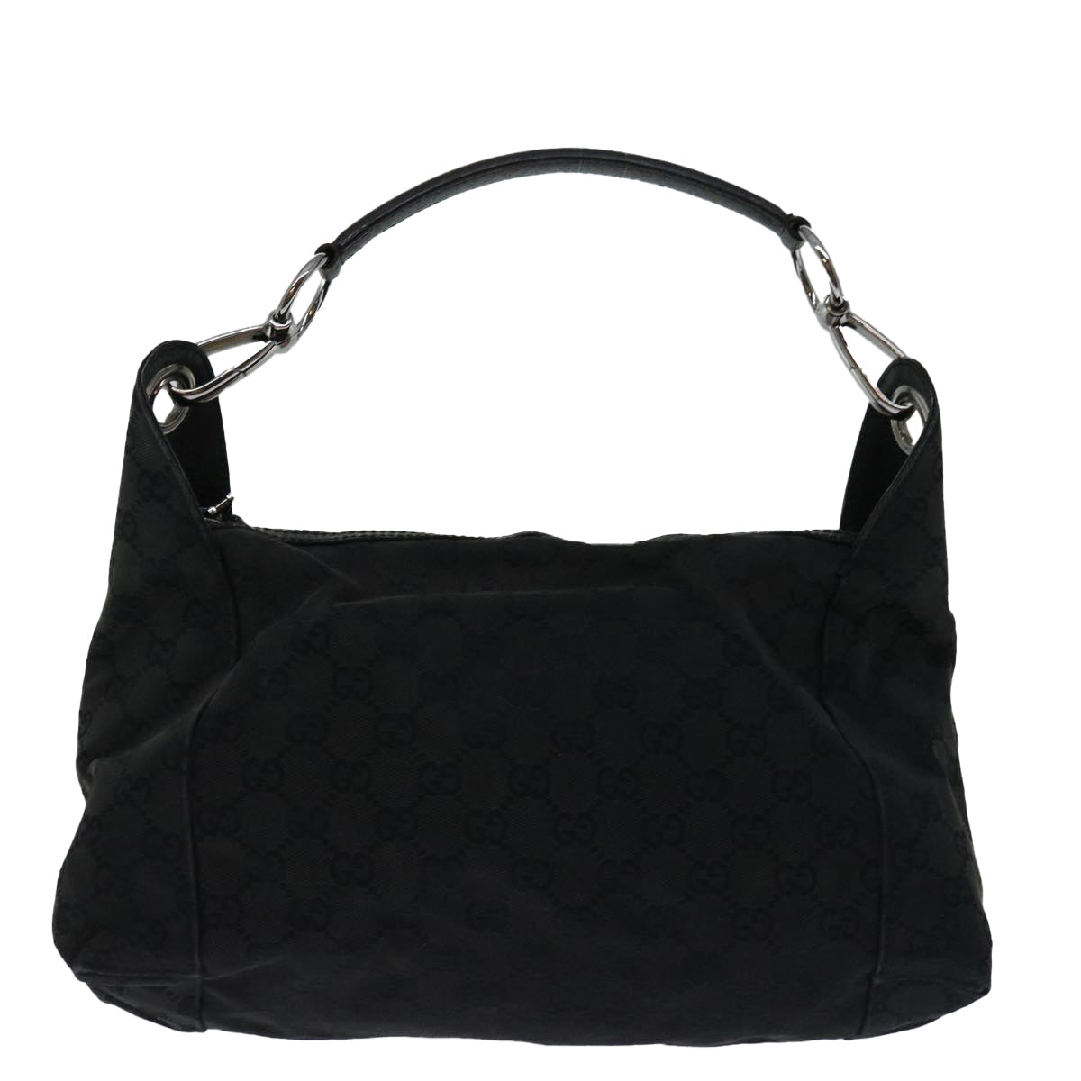 GUCCI GG Canvas Shoulder Bag Black 113023 Auth 68603