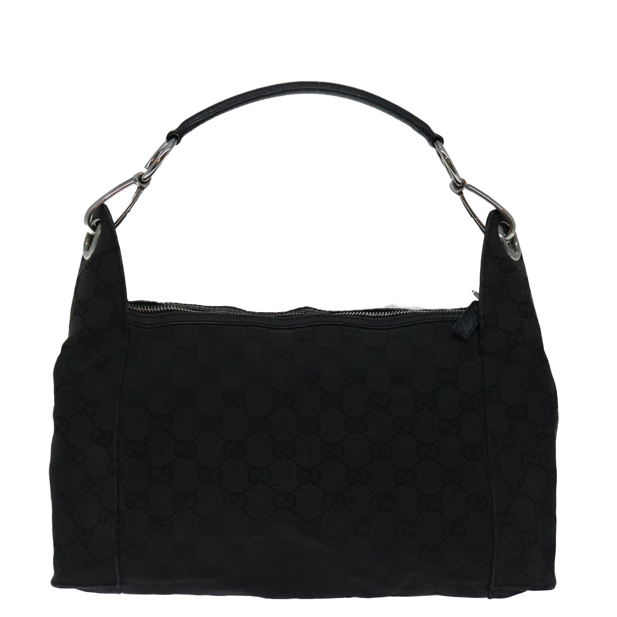 GUCCI GG Canvas Shoulder Bag Black 113023 Auth 68603