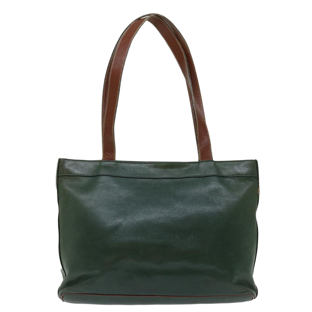 CELINE Tote Bag Leather Green Auth 68605 - 0
